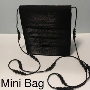 Y&S Shimmery Mini Bag Beaded Strap Evening